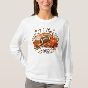 T-shirt C'est la saison Football Citrouille Épices d'Autom