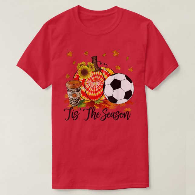 T-shirt C'Est La Saison Football Orange Tie Dye Citrouille (Design devant)