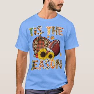 T-shirt C'Est La Saison Léopard Plaid Football Citrouille 