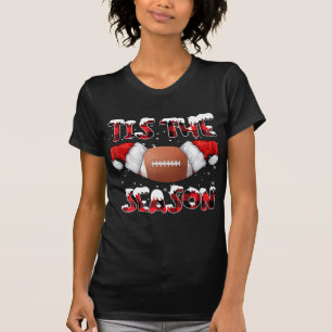 T-shirt C'Est La Saison Santa Hat Football Red Plaid Chris