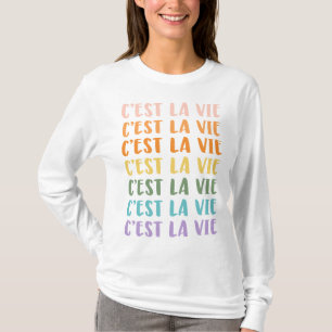 T-shirt C'est La Vie   Discours français   Pastel Rainbow 