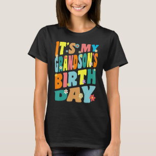 T-shirt C'est l'anniversaire de mon petit-fils Retro Vinta