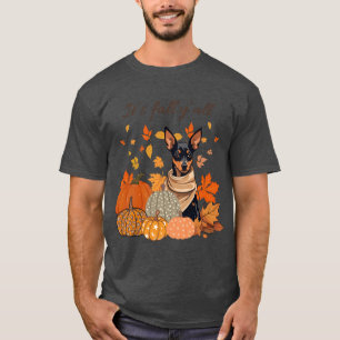 T-shirt C'est l'automne Miniature Pinscher avec citrouille