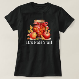 T-shirt C'est l'automne Saison automne Noir citrouille