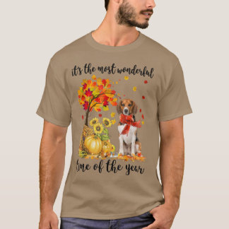 T-shirt C'Est Le Plus Merveilleux Citrouille Beagle Automn