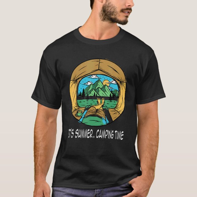 T-shirt C'est le temps du camping d'été (Devant)