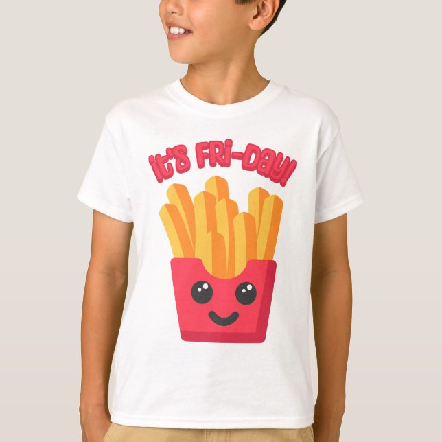 T-shirt C'est le Vendredi ! Cartoon de Fry Français mignon (Devant)