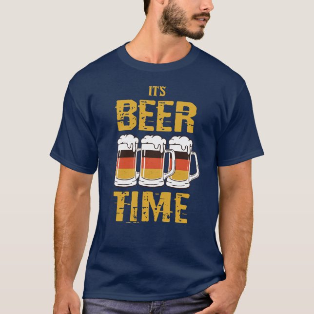 T-shirt C'est l'heure de la bière (Devant)