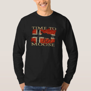 T-shirt C'est l'heure d'un orignal drapeau Norvège Scandin