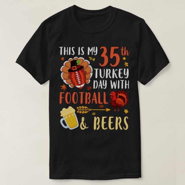 T-shirt C'Est Ma 35E Journée De Turquie Avec Et Bières Boi (Design devant)