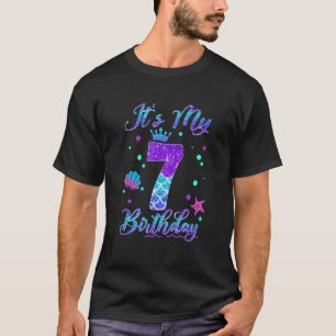 T-shirt C'est ma 7e Sirène d'Anniversaire Fille de 7 Ans