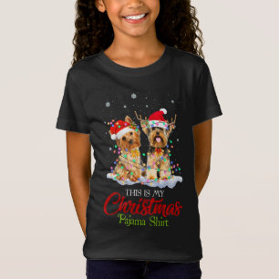 T-Shirt C'Est Ma Chemise De Noël Yorkie Santa Hat