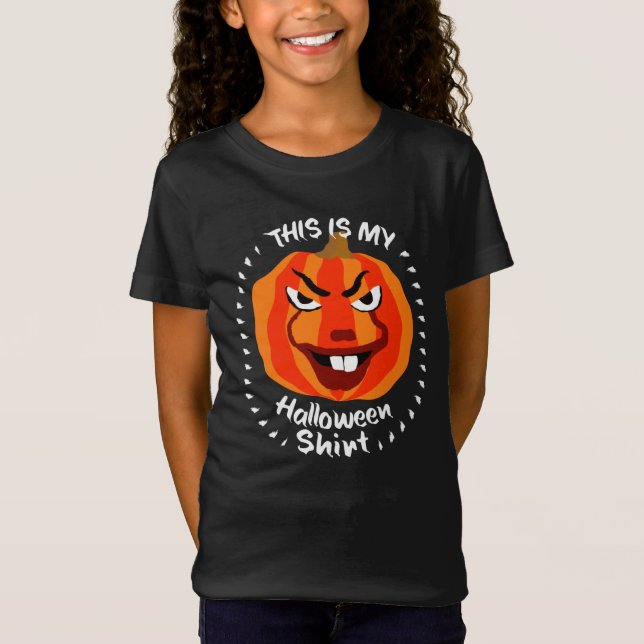 T-Shirt 🎃 C'Est Ma Chemise D'Halloween - Drôle Citrouille (Devant)