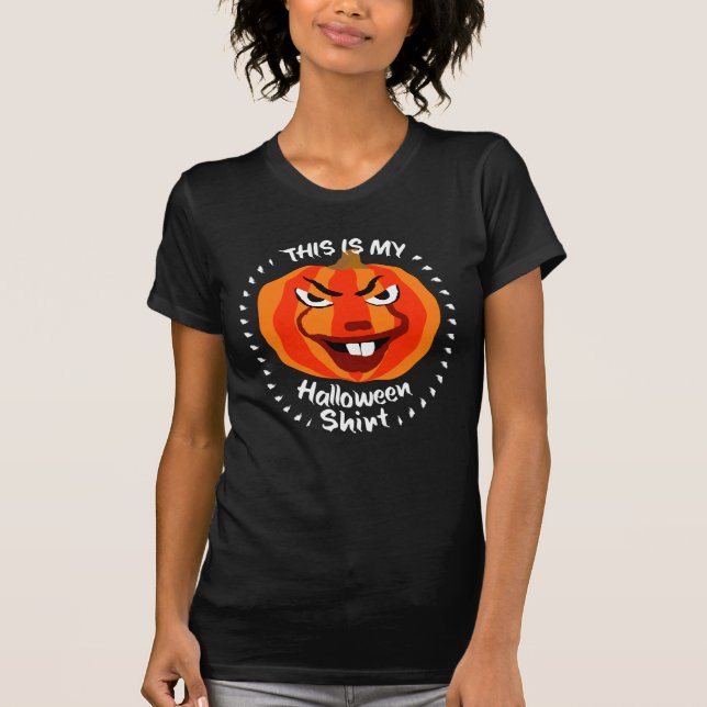 T-shirt 🎃 C'Est Ma Chemise D'Halloween - Drôle Citrouille (Devant)