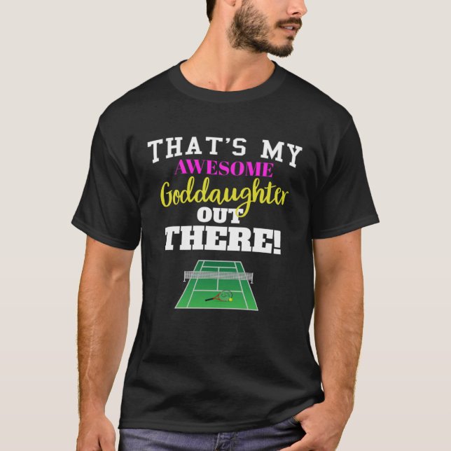 T-shirt C'est ma fille géniale là-bas fan de tennis (Devant)