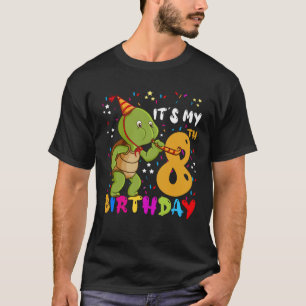 T-shirt C'est ma tortue d'anniversaire J'ai 8 ans Tortue B