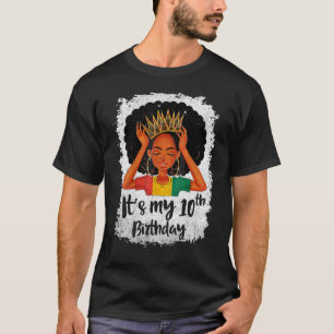 T-shirt C'est mon 10e anniversaire 10 ans Black Melanin W