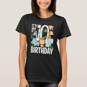 T-shirt C'est mon 10e anniversaire Jungle Zoo Thème Safari