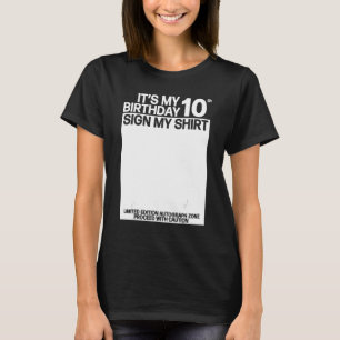 T-shirt C'est mon 10e anniversaire Signer ma chemise 10e a