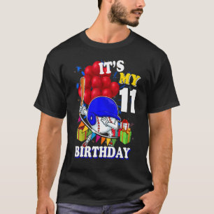 T-shirt C'est mon 11e anniversaire 11 ans de baseball Anni