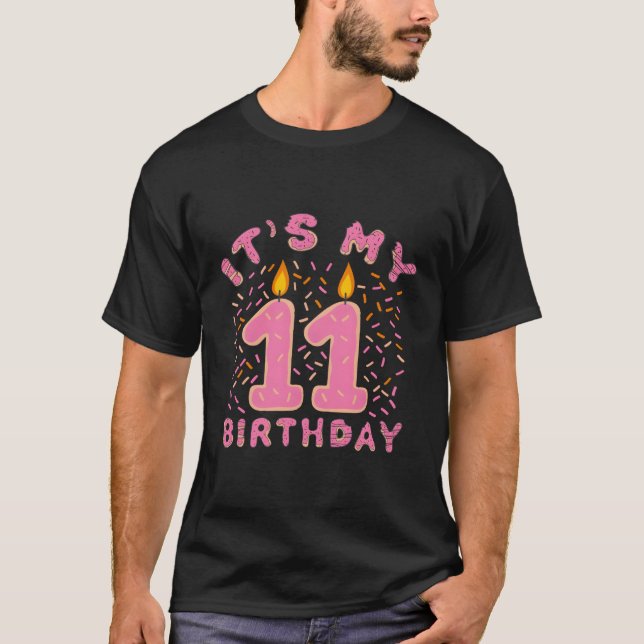 T-shirt C'Est Mon 11E Anniversaire Filles De Chemises 11 A (Devant)