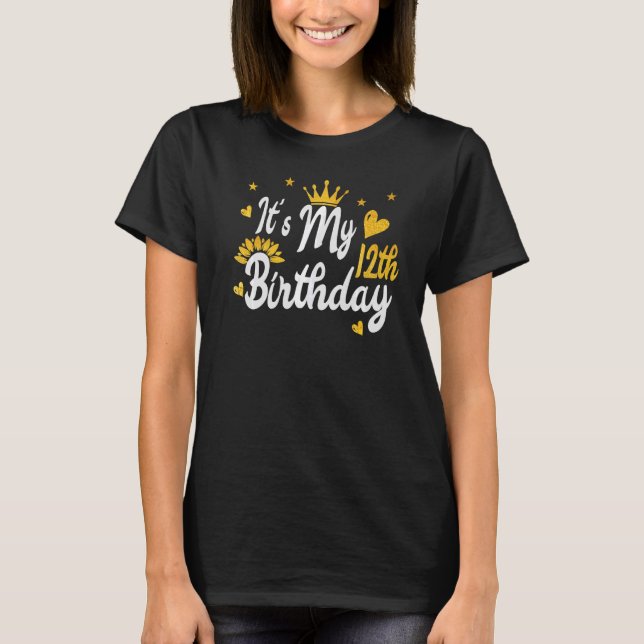 T-shirt C'est mon 12e anniversaire heureux (Devant)
