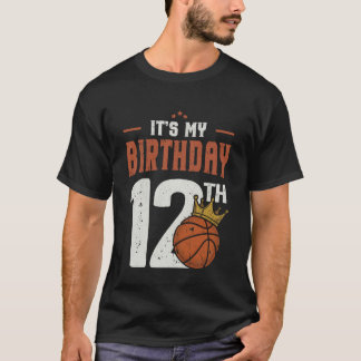 T-shirt C'est mon 12ème anniversaire Basketball 12 ans Rét