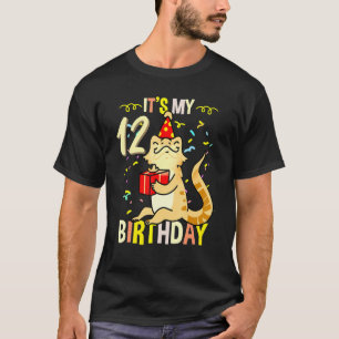 T-shirt C'est mon 12ème anniversaire Lizard Dragon Bearded