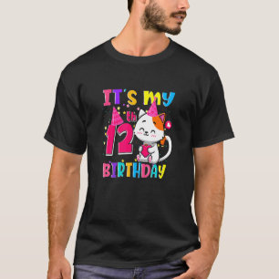 T-shirt C'Est Mon 12H Anniversaire Eenager 12 Ans Chat