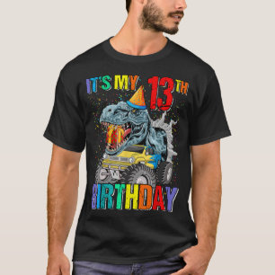 T-shirt C'est mon 13e anniversaire Monster Truck Dinosaur