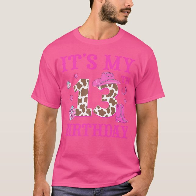 T-shirt C'Est Mon 13E Anniversaire Rodéo Western Cowgirl 1 (Devant)
