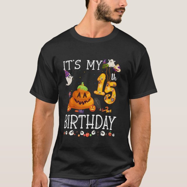 T-shirt C'Est Mon 15E Anniversaire Halloween Poop Annivers (Devant)