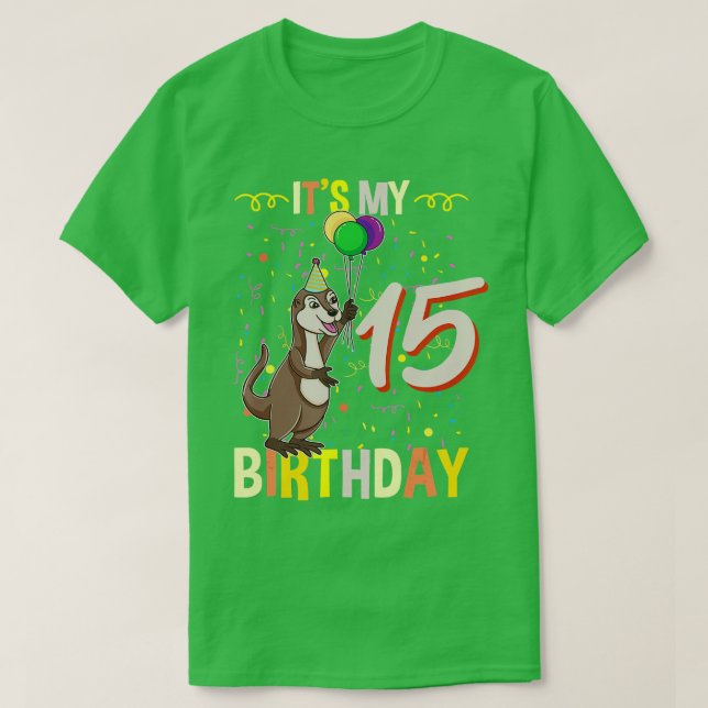 T-shirt C'est mon 15e anniversaire Sea Otter (Design devant)