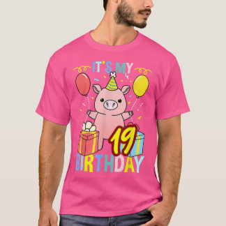 T-shirt C'est mon 19e anniversaire de cochon pour l'amoure