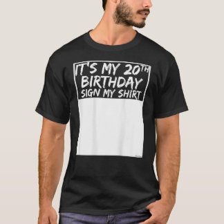 T-shirt C'est mon 20e anniversaire Signer Mon sur le dos
