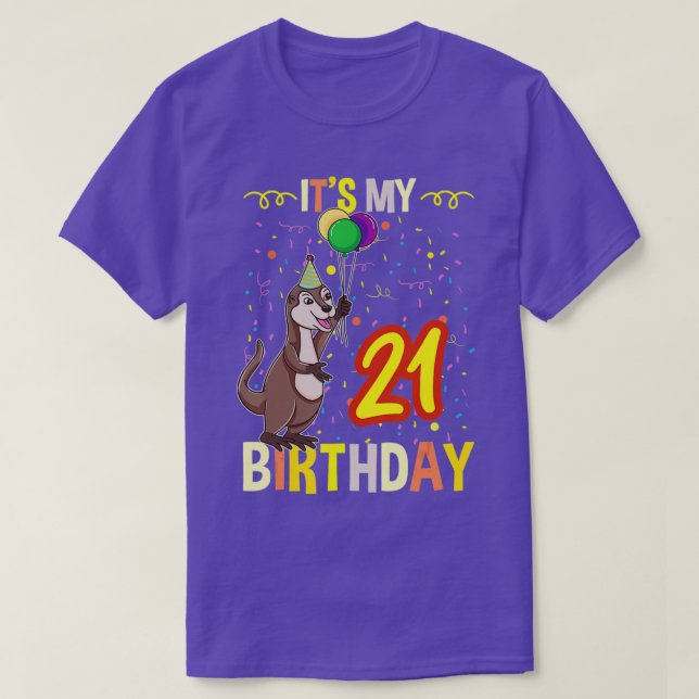 T-shirt C'est mon 21e anniversaire Sea Otter (Design devant)