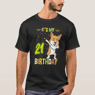 T-shirt C'est mon 21ème anniversaire Dabbing Corgi