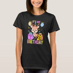 T-shirt C'est mon 21ème anniversaire de cerf