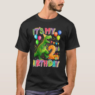T-shirt C'est mon 2e anniversaire Dinosaur Boys Anniversai