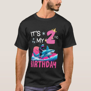 T-shirt C'est mon 2ème anniversaire Ninja Chat à cheval su