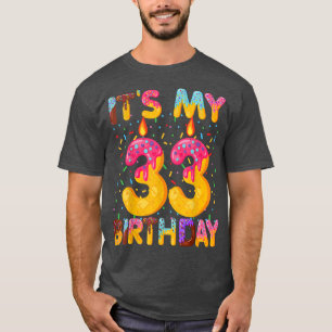 T-shirt C'est mon 33e anniversaire Donut sucré 33 ans Funn