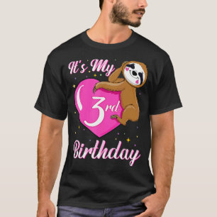 T-shirt C'Est Mon 3e Anniversaire Rose Souriant Thème Fill