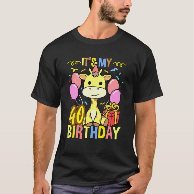 T-shirt C'Est Mon 40E Amour De Giraffe Anniversaire (Devant)