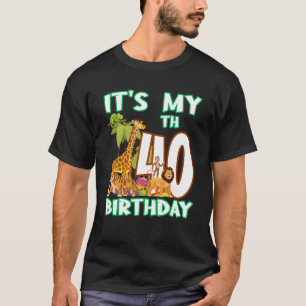 T-shirt C'est mon 40e anniversaire Safari Zoo animal 40 an