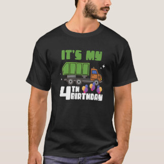 T-shirt C'est mon 4ème anniversaire Garbage Truck 4ans Ann