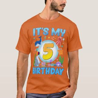 T-shirt C'est mon 5ème anniversaire sous-marin Aquarium 5