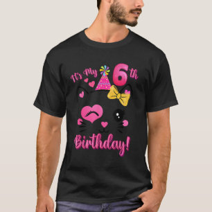 T-shirt C'est mon 6ème anniversaire fille Chat mignon Anni