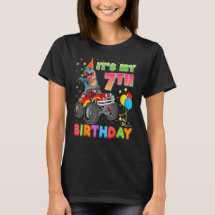 T-shirt C'est mon 7e anniversaire 7 ans Monstre de dinosau