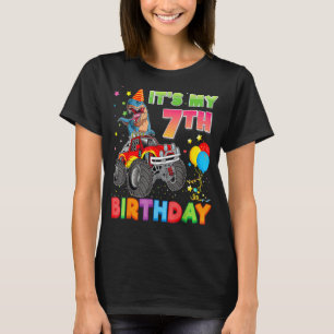 T-shirt C'est mon 7e anniversaire 7 ans Monstre de dinosau