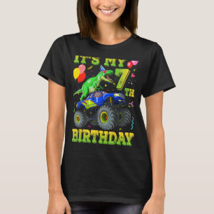 T-shirt C'est mon 7e anniversaire 7 ans Monstre de dinosau